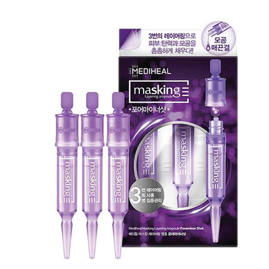 MEDIHEAL Masking Layering Ampoule POREMINOR Shot Facial Skin 4mlx3ea