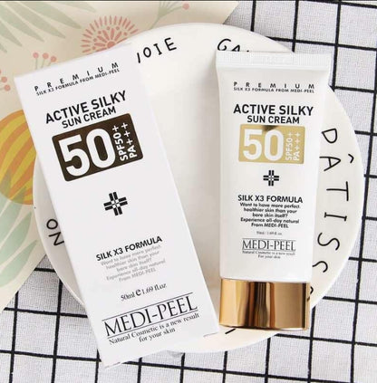 Medi-Peel Active Silky Suncream 50ml Waterproof Whitening Non sticky
