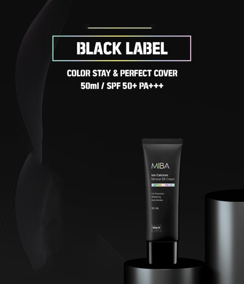 MIBA ion Calcium Mineral BB Cream Black 50ml Makeup Cover Brightening