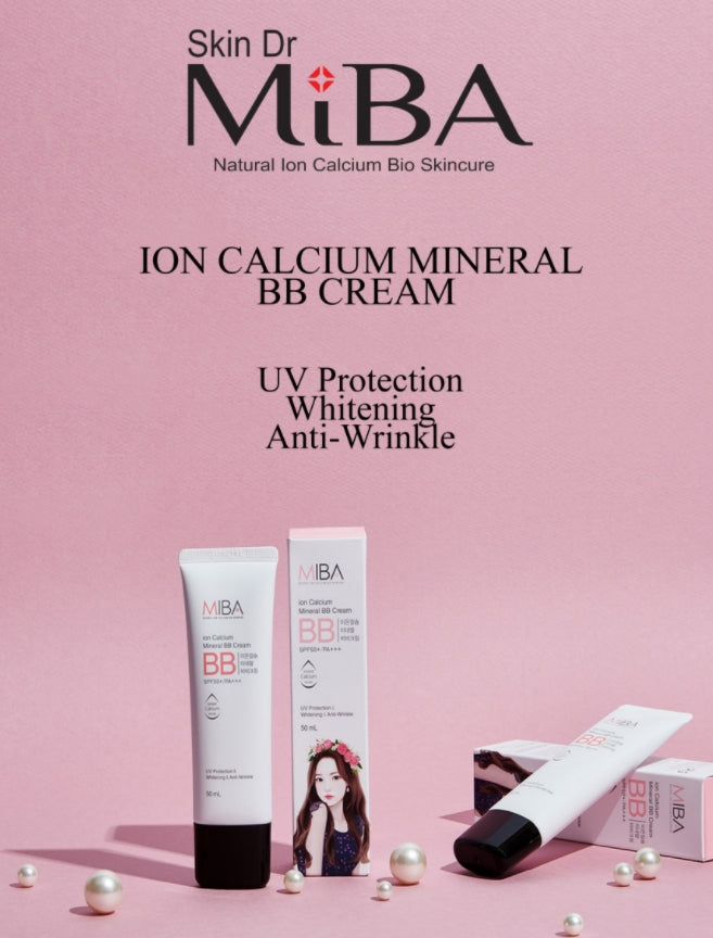 MIBA ion Calcium Mineral BB Cream 50ml Makeup Beauty Blemish Cover