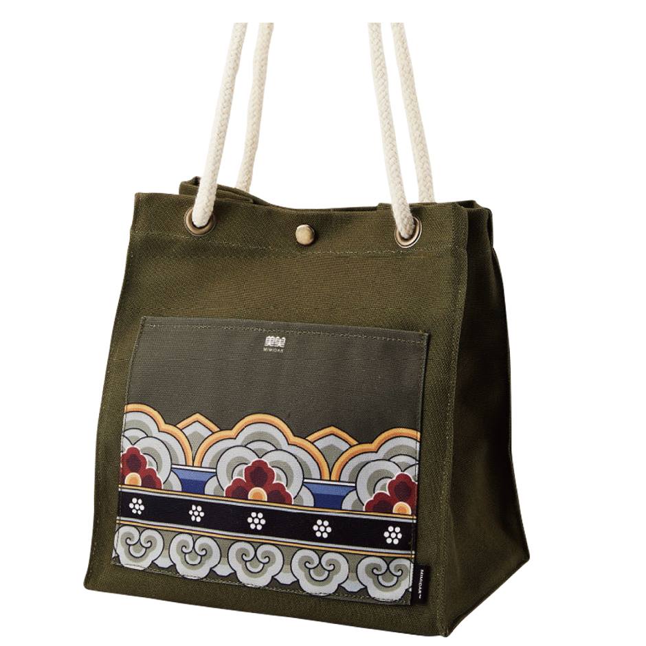 Korean traditional patterns Dancheong Canvas Bags Womens Backpacks