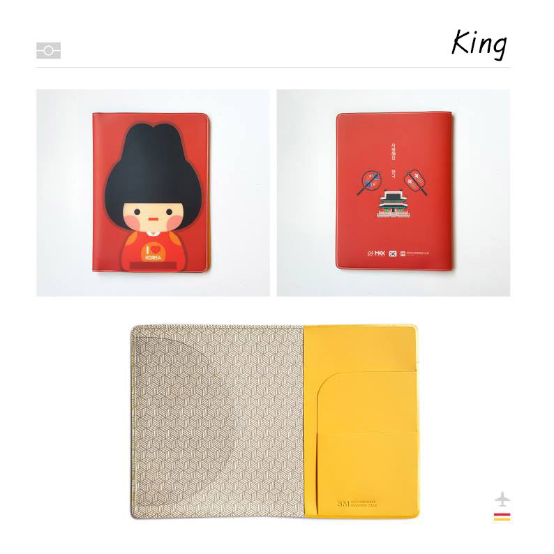 Korean Traditional Character Patterned E-Passport Case Airport travel