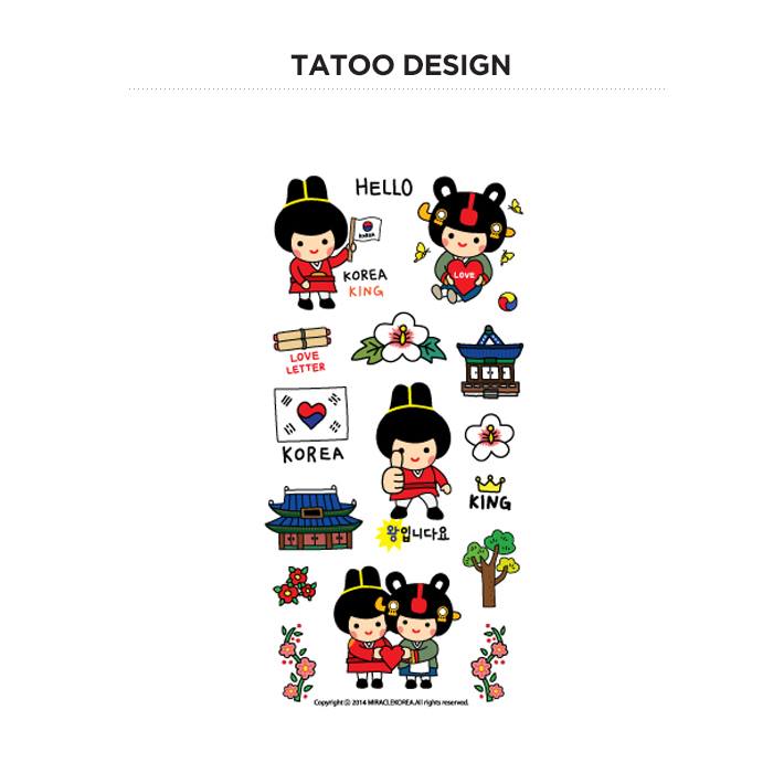 Traditional Korean Character Tattoo Stickers Semi-Permanent Fashion