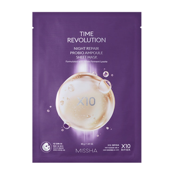 MISSHA TIME REVOLUTION NIGHT REPAIR PROBIO AMPOULE SHEET MASK Skincare