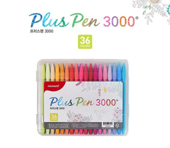 Monami Plus Pen 3000 36 Color Set Fiber Pen Writing Instruments Pens