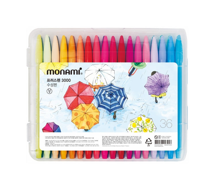 Monami Plus Pen 3000 36 Color Set Fiber Pen Writing Instruments Pens