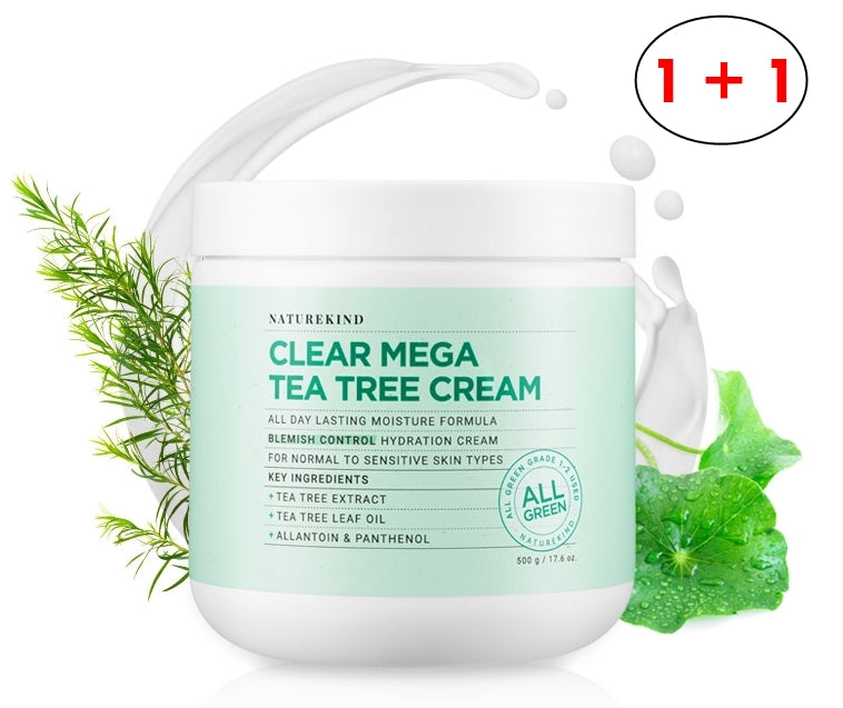 NATUREKIND CLEAR MEGA TEA TREE CREAM (1+1) Korean Skincare Cosmetics