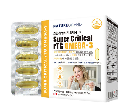 NATUREGRAND Super Critical rTG OMEGA-3 60 Capsules Health Supplements Vitamin E