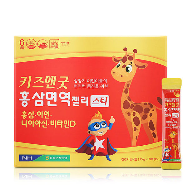 NONG HYUP Kid & Good Red Ginseng  Immune Jelly Sticks 15g x 30pcs