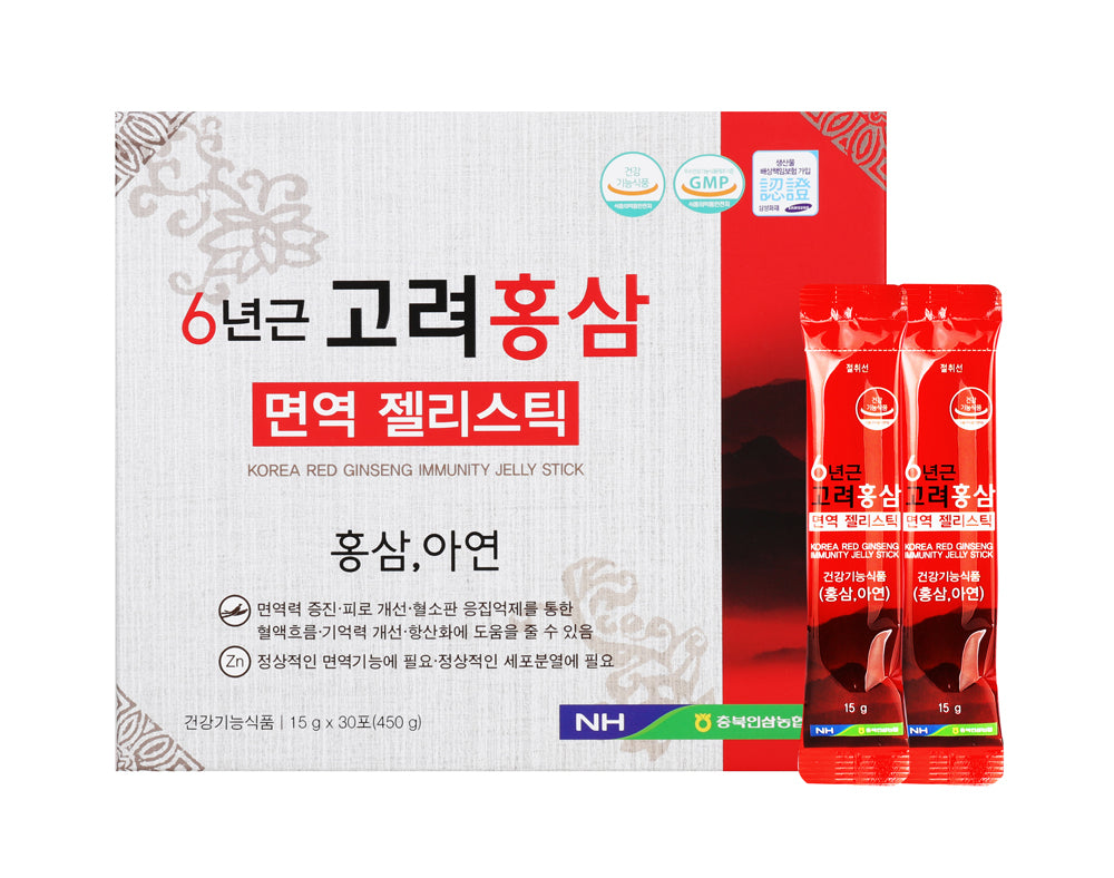 NONG HYUP Korea Red Ginseng Immunity Jelly Sticks 15g x 30pcs zinc