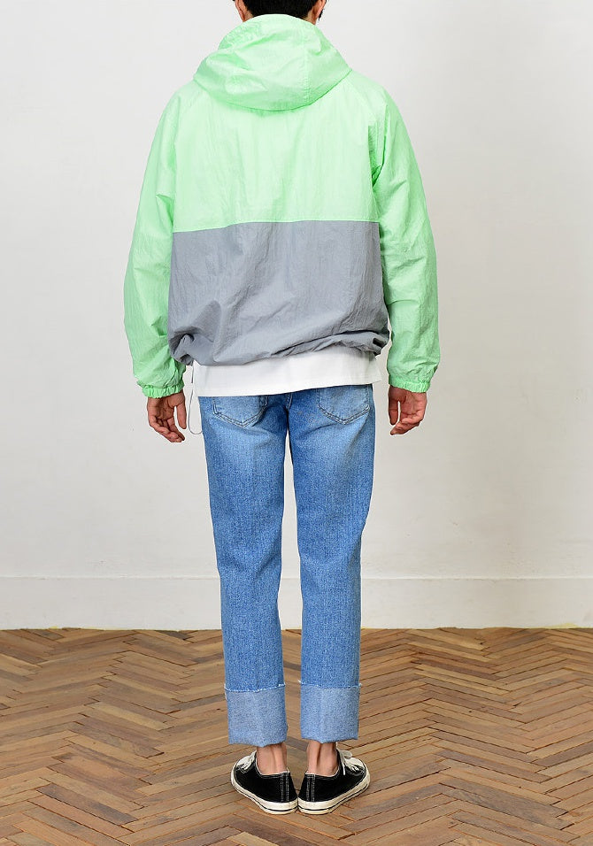 Mint Color Block Hooded Windreaker Jackets For Mens Hiphop Streetwear