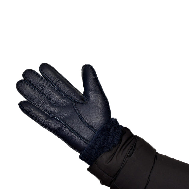 Mens Leather Gloves for Winter Fleece Lined Sheepskin Fur Gifts