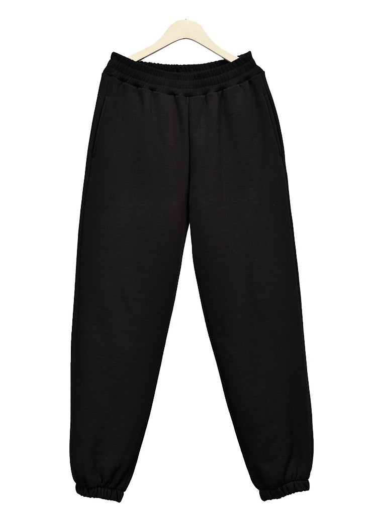 Black Mens Wide Jogger Pants Napping Casual Athletic Solid 29-35 inch