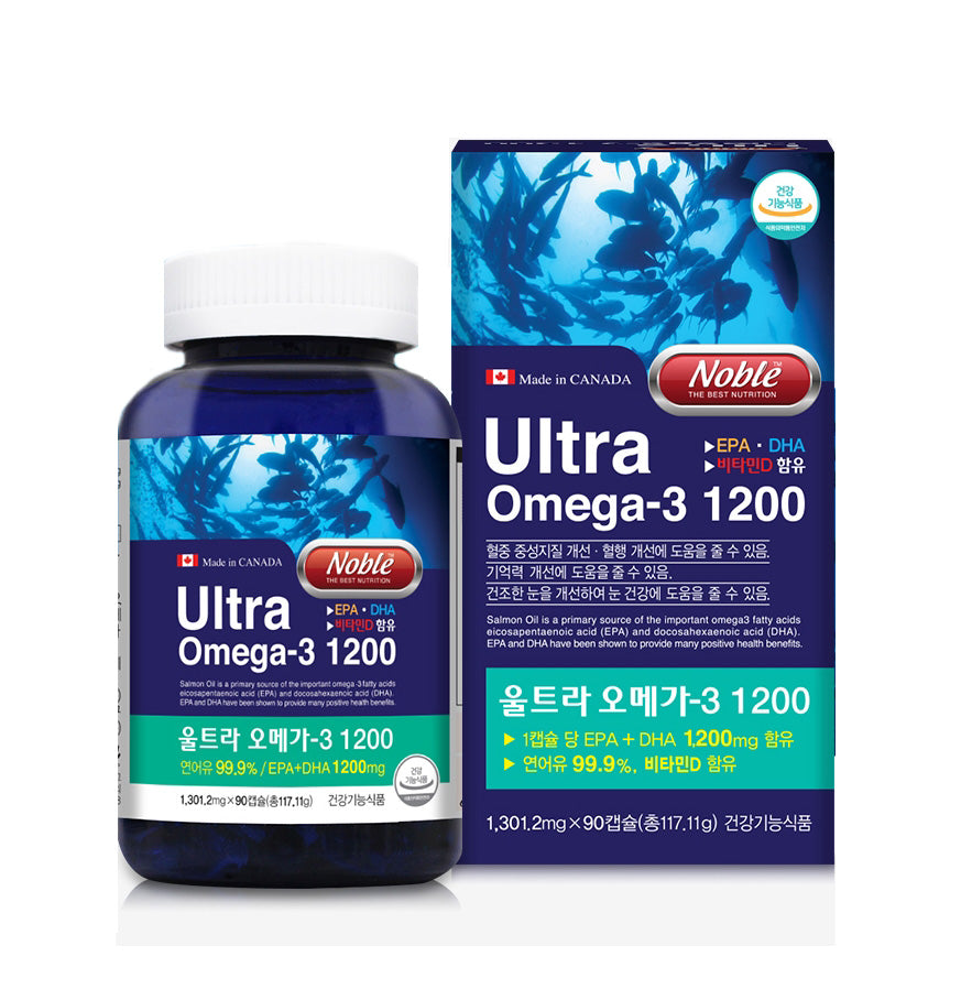 NOBLE Ultra Omega 3 1200 EPA DHA Dry Eye Health Supplements Vitamin D Memory Osteoporosis