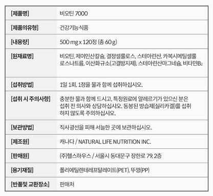 NATURAL PLUS Biotin 7000 120 Tablets Health Supplements Energy Protein metabolism Vitamins