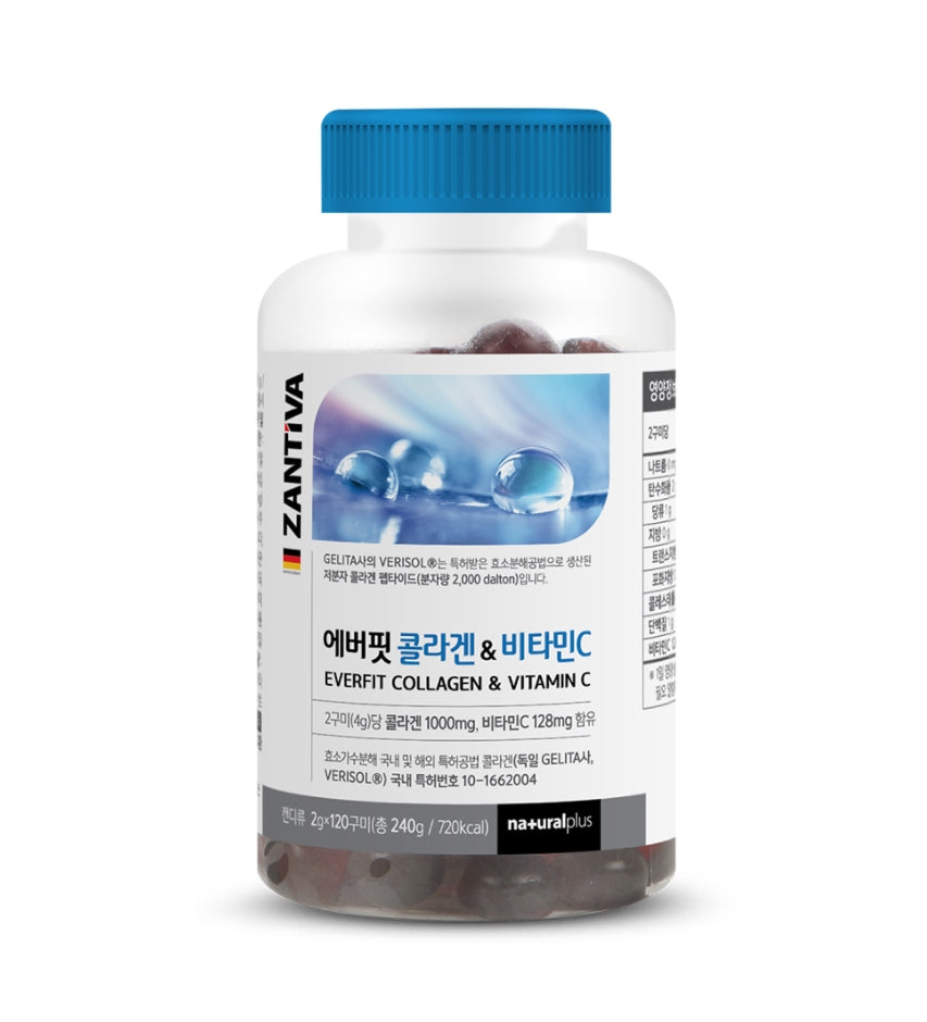 NATURAL PLUS Zantiva Everfit Collagen & Vitamin C 120 Gummy Health Supplements Jelly