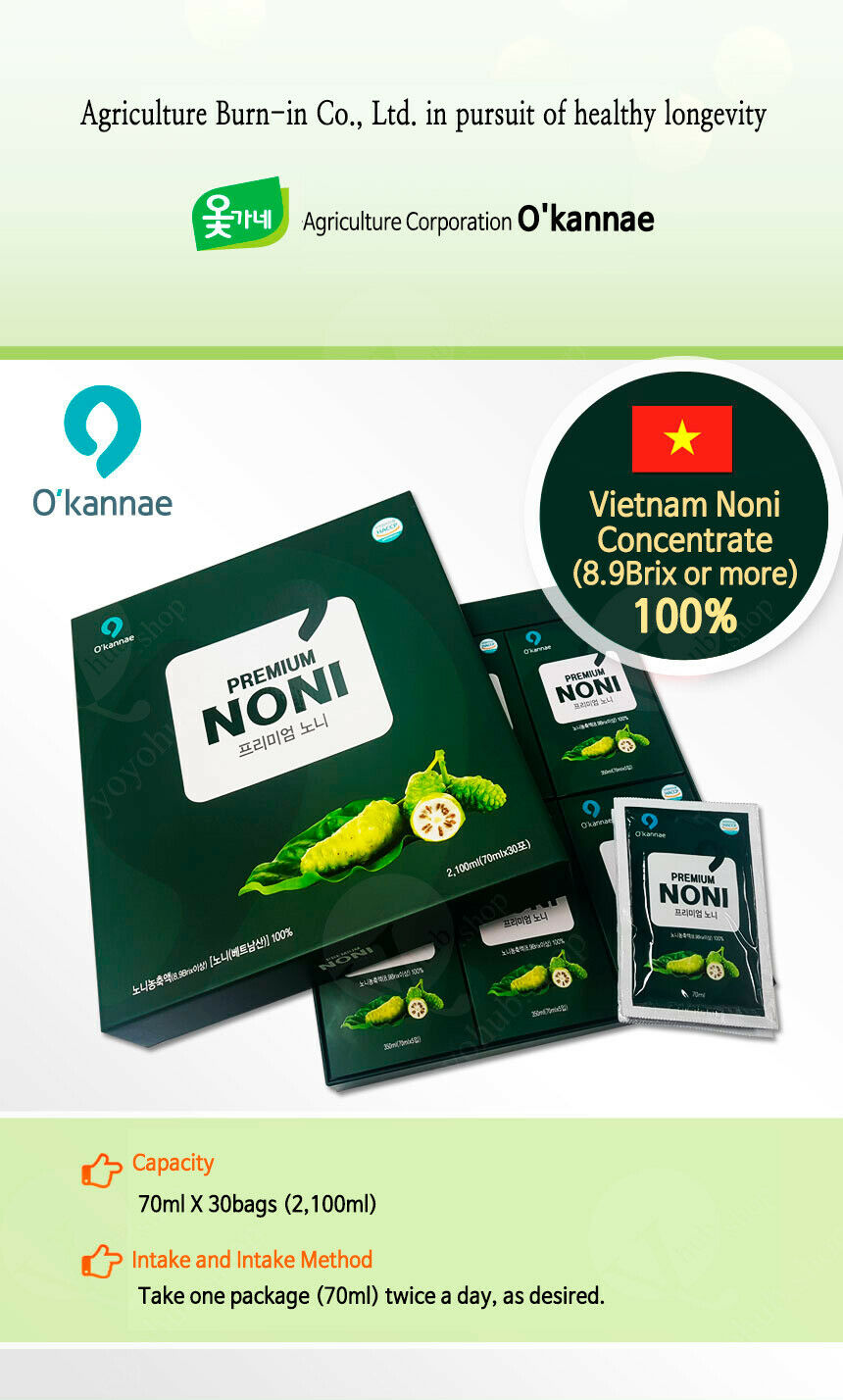 Okkane Premium Noni Drink Vietnam God's Gifts 8.9Brix 70mlx30ea Health