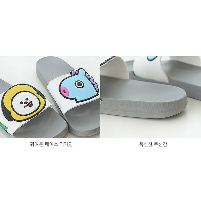 BT21 White Character Bathroom Slippers Shoes Chimmy&Mang Couple