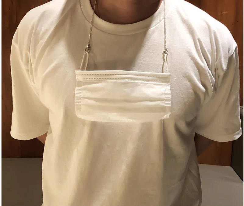 Silver 925 Face Masks Necklace Chain Jewelry Unisex Accessories