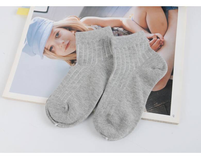 Kids Basic Gray Socks 10pcs Footware Clothing thermal insulation