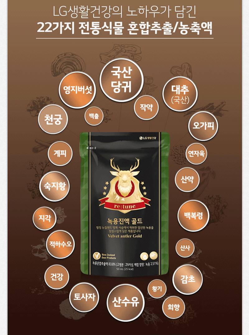 LG Household & Health Care Velvet antler Gold 50ml x 30pcs