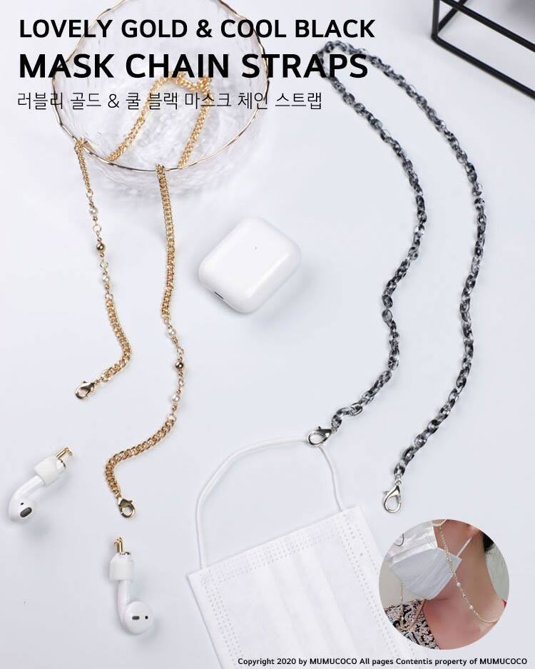 Steel Face Mask Necklaces Chain Straps Jewelry Lady Accessories AirPod
