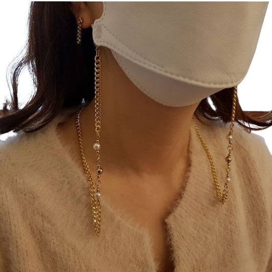 Steel Face Mask Necklaces Chain Straps Jewelry Lady Accessories AirPod