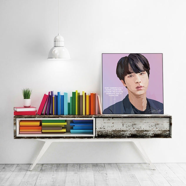 BTS Kpop Bangtan Boys JIN Wall Picture Home Decor Printing Frames 25cm