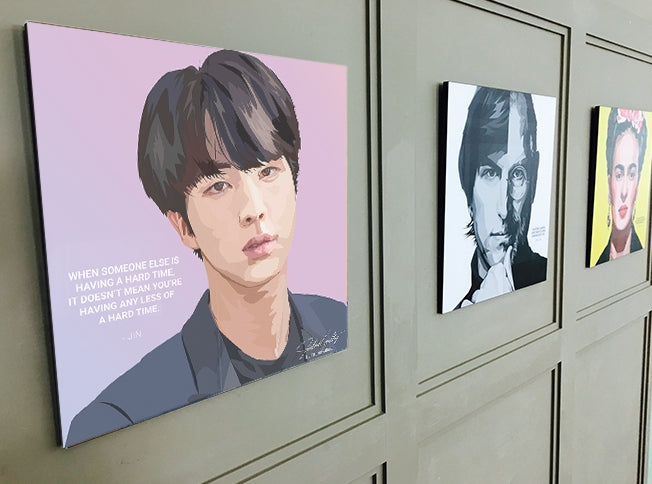 BTS Kpop Bangtan Boys JIN Wall Picture Home Decor Printing Frames 25cm