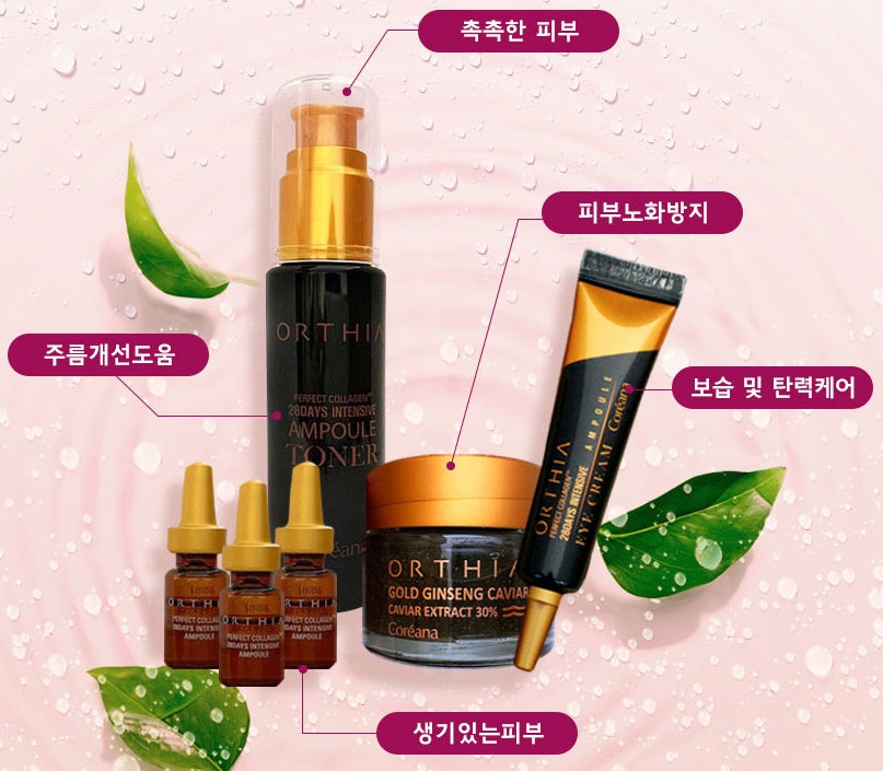 Coreana ORTHIA PREMIUM CAVIAR SET Korean Skincare Womens Cosmetics