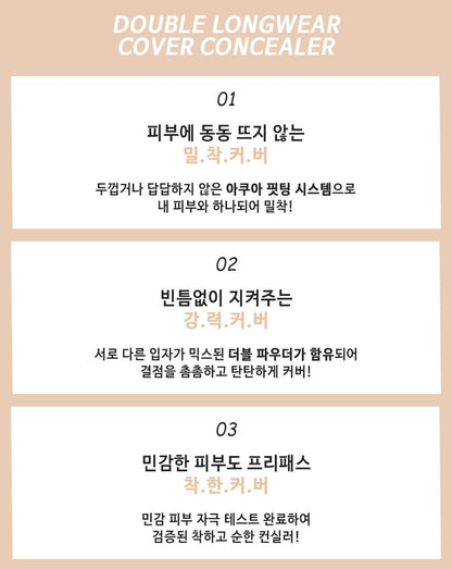 PERIPERA Double Longwear Cover Concealer 5.5g Makeup Tools Beauty