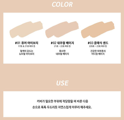 PERIPERA Double Longwear Cover Concealer 5.5g Makeup Tools Beauty