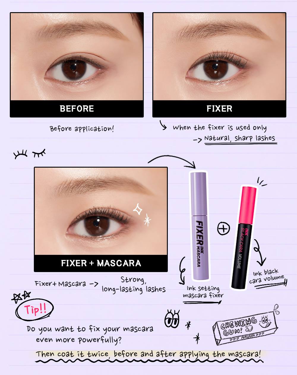 PERIPERA Ink Setting Mascara 6g Makeup Tools Beauty Cosmetics Womens