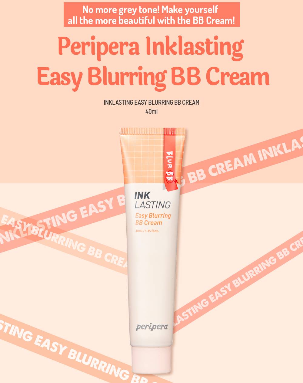 PERIPERA Inklastinh Easy Blurring BB Cream 40ml Makeup Tools Beauty
