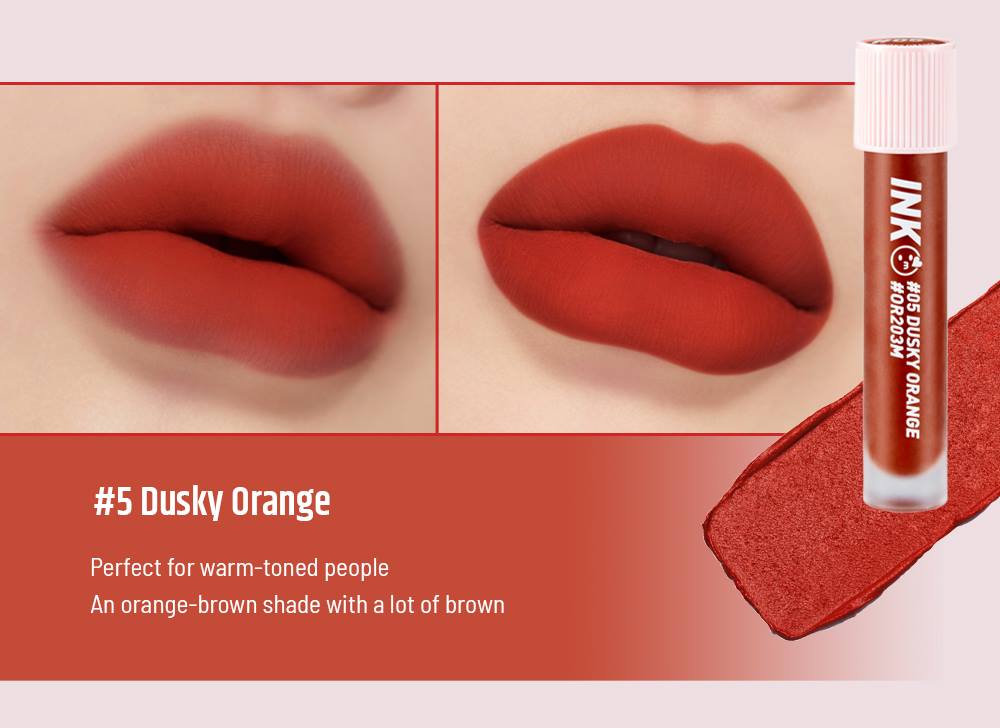 PERIPERA Ink Matte Blur Tint 05 Dusky Orange 3.8g Makeup Tools Beauty