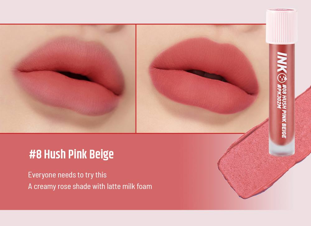 PERIPERA Ink Matte Blur Tint 08 Hush Pink Beige 3.8g Makeup Tools