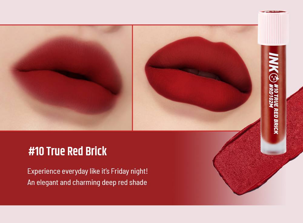PERIPERA Ink Matte Blur Tint 10 True Red Brick 3.8g Makeup Tools