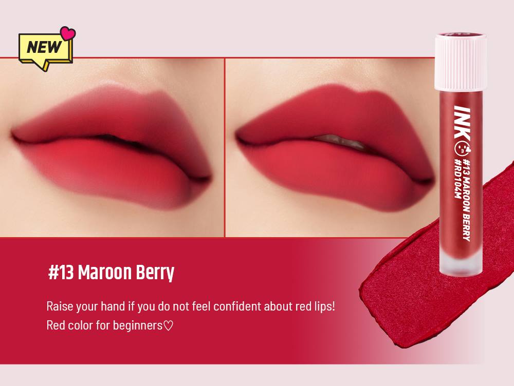 PERIPERA Ink Matte Blur Tint 13 Maroon Berry 3.8g Makeup Tools