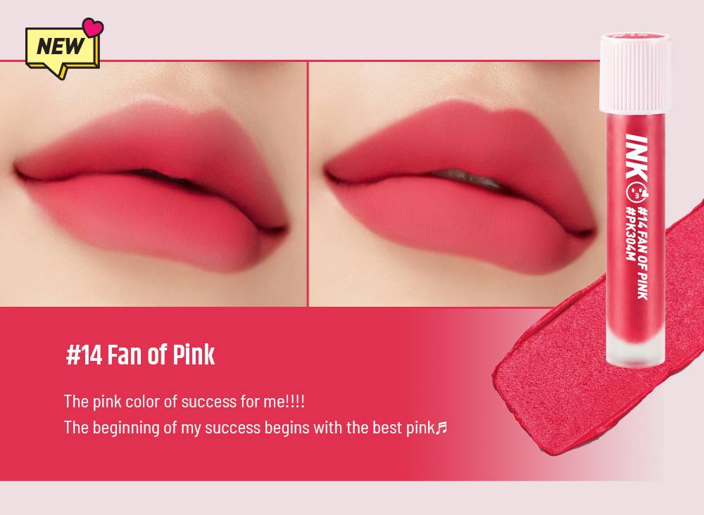 PERIPERA Ink Matte Blur Tint 14 Fan of Pink 3.8g Makeup Tools