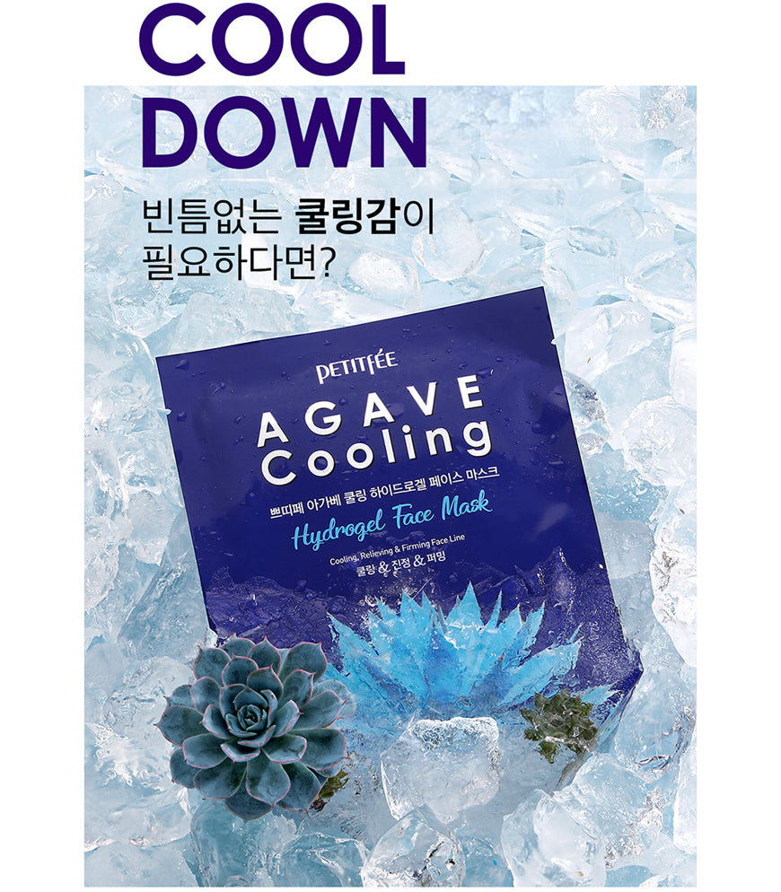 PETITFEE Agave Cooling Mask Pack [5 sheets] Cooling, Relieving, Firming Face Line
