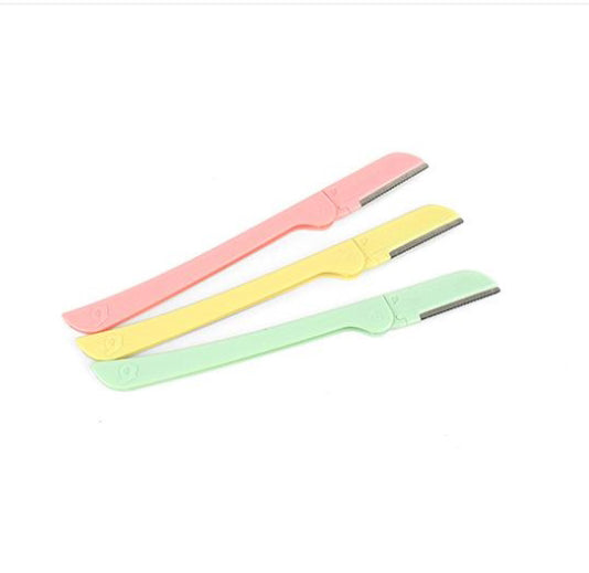 PRINSIA 3 Pcs Portable Collapsible Eyebrow Knife Safety Eyebrow Razor Shaver Shaper Beauty Tools