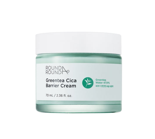 Round A'Round Green Tea Cica Barrier Cream 70ml Vegan Cosmetics Moist