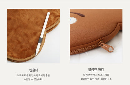 Brown Peanut Character 13" Inch Laptop Pouch Sleeves Protective Covers