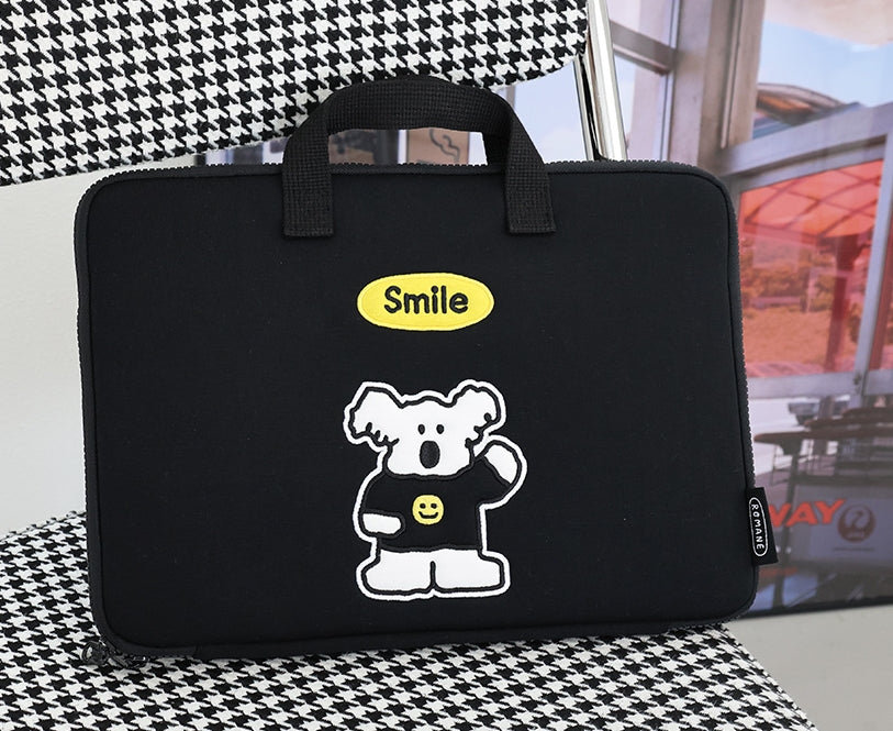 Cute Animal Characters 13" Laptop Sleeves Pouches Square Cases Covers Purses Handbags Briefcases Soft Protections Top Handle