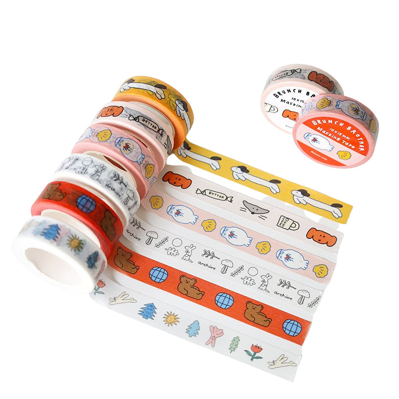 DIY Washi Masking Tape Paper Creative Stationery School 6 Rolls 15mm