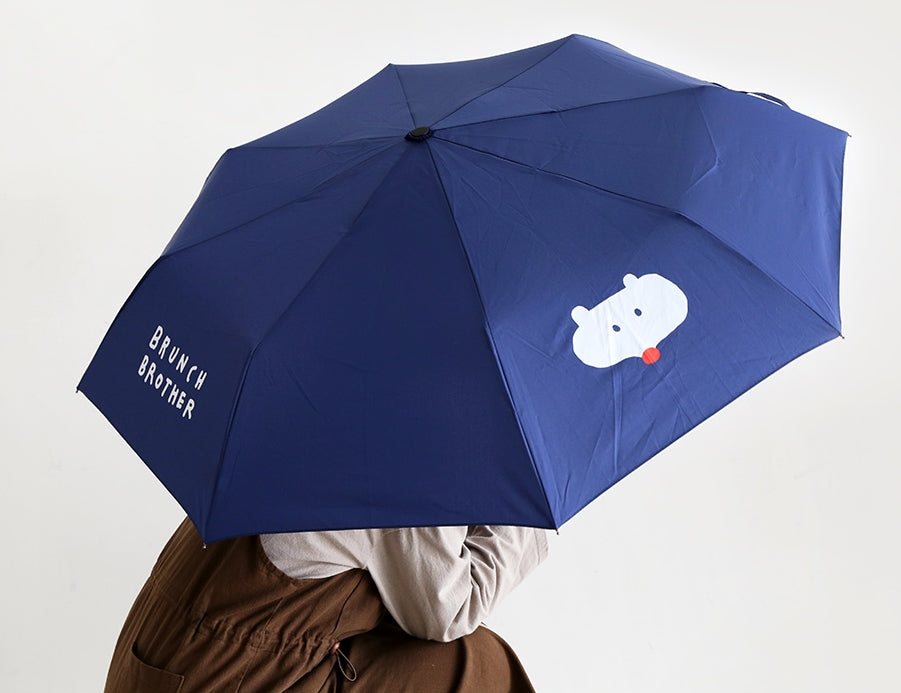 Navyblue Polar Bear 3 Folding Manual Umbrellas Windproof Waterproof
