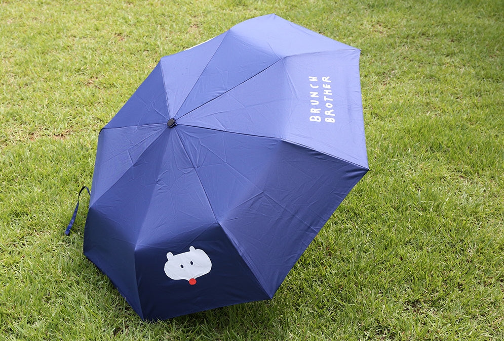 Navyblue Polar Bear 3 Folding Manual Umbrellas Windproof Waterproof