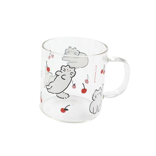 Bear Cats Clear Graphic Mugs Glasses Printed Vintage Retro Style Cups Gifts Kitchen Dinnerware Cold Hot Milk Coffee