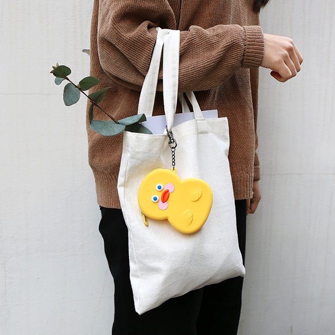 White Yellow Cute Duck Silicone Pouches Purses Mini Handbags Cosmetics Coin Wallets Womens Girls Waterproof