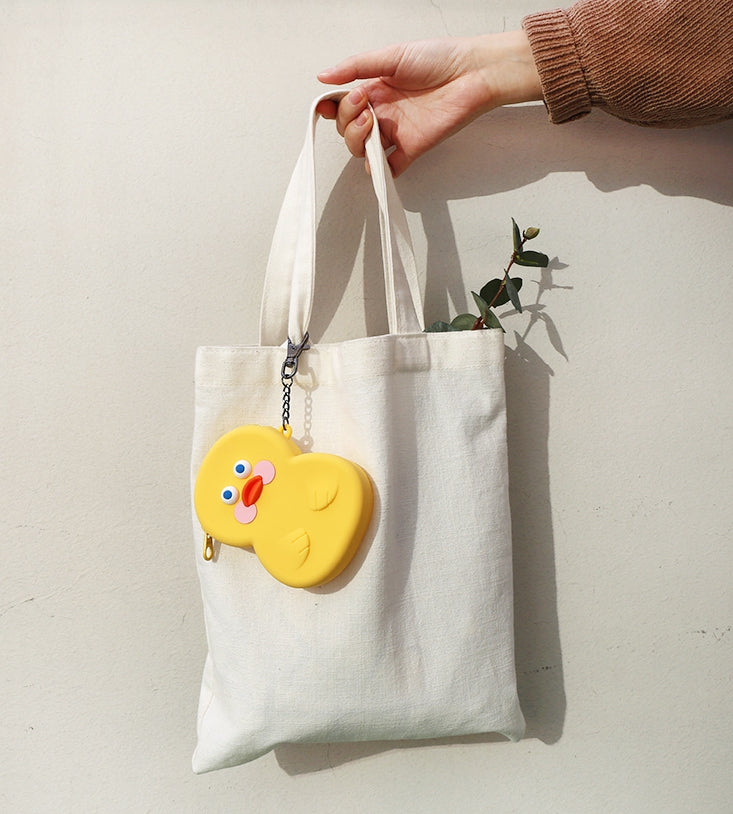 White Yellow Cute Duck Silicone Pouches Purses Mini Handbags Cosmetics Coin Wallets Womens Girls Waterproof